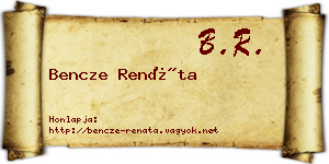 Bencze Renáta névjegykártya